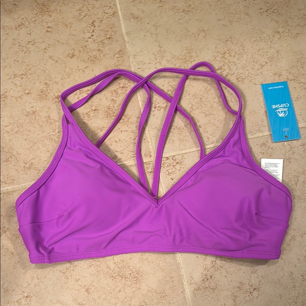 Purple Strappy Women's Bikini Top